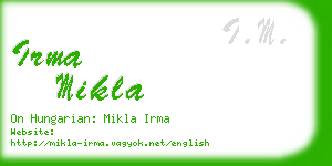 irma mikla business card